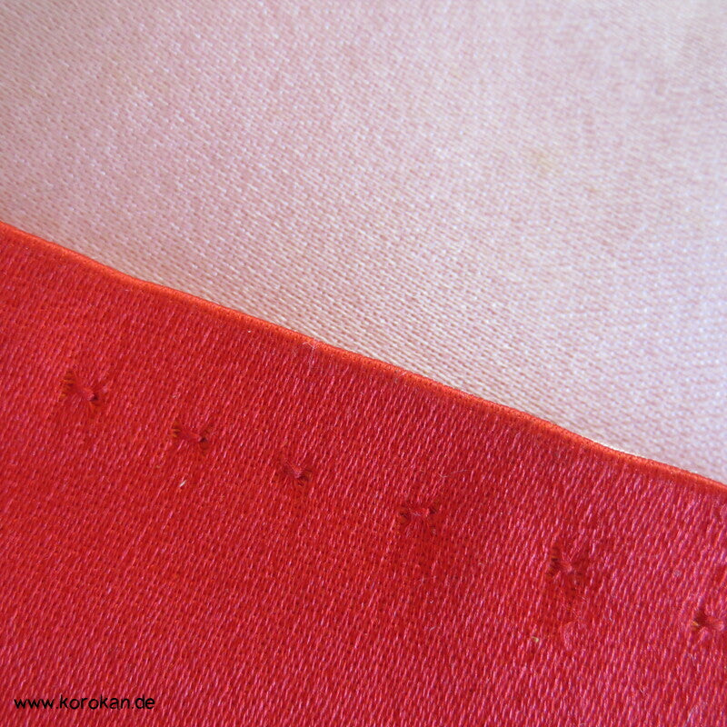 einfacher rot rosa Seidensatin Kimono Obi - Maru Breite