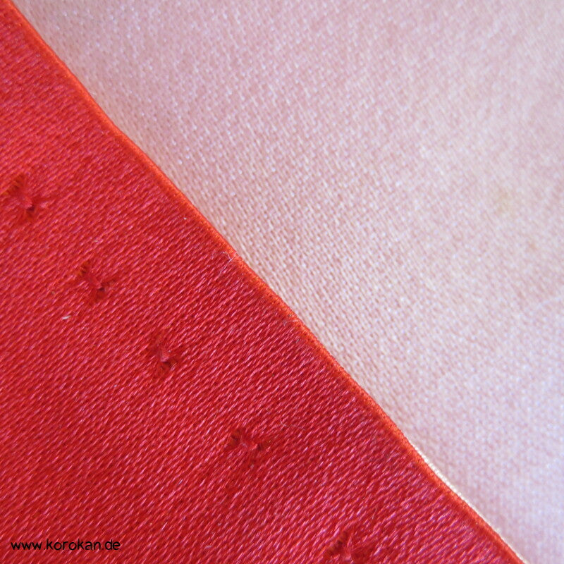 einfacher rot rosa Seidensatin Kimono Obi - Maru Breite