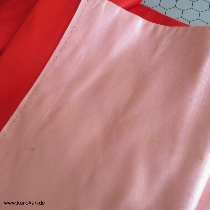 einfacher rot rosa Seidensatin Kimono Obi - Maru Breite