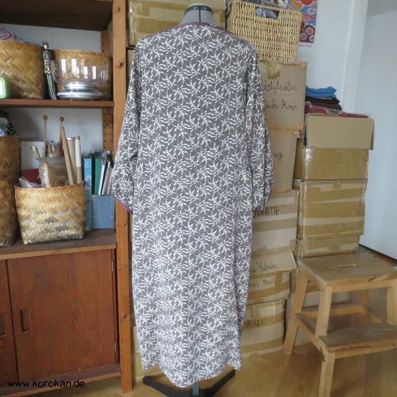 Japan Kimono Seiden Upcycling Reformkleid, Physalis Zweige, Gr. L, Unikat