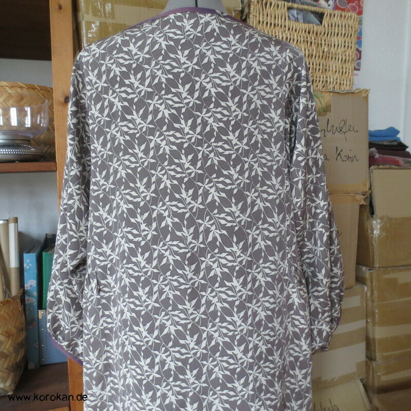 Japan Kimono Seiden Upcycling Reformkleid, Physalis Zweige, Gr. L, Unikat