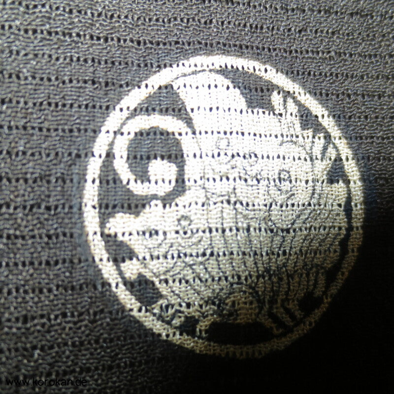 Ballonblumen antiker Tomesode Kimono aus Rho Seide