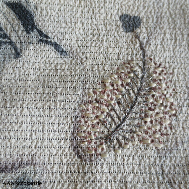 Ballonblumen antiker Tomesode Kimono aus Rho Seide