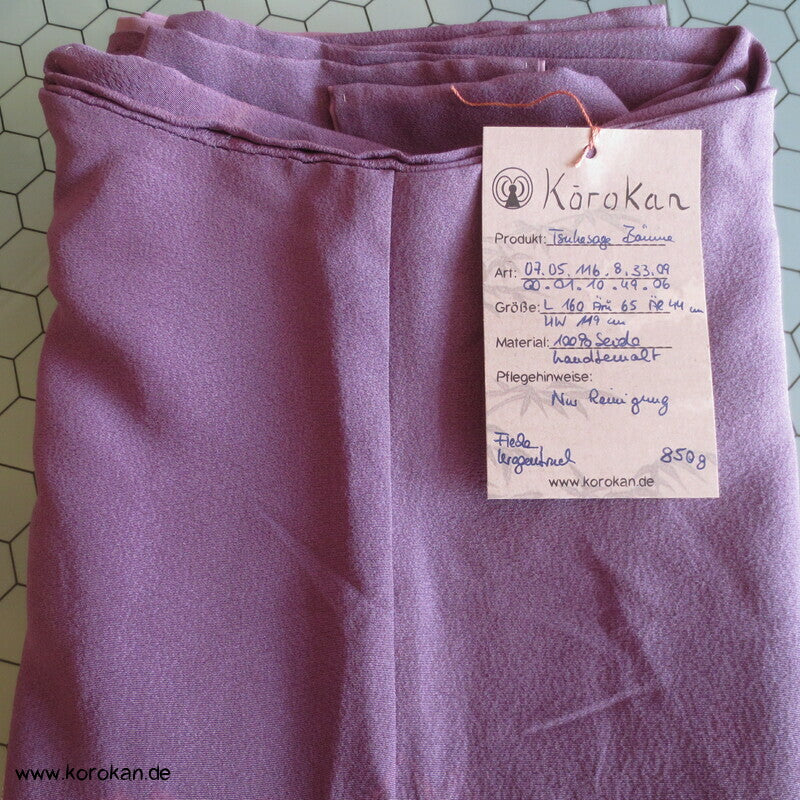 abstrakte Bäume weiß auf mauve Tsukesage Kimono