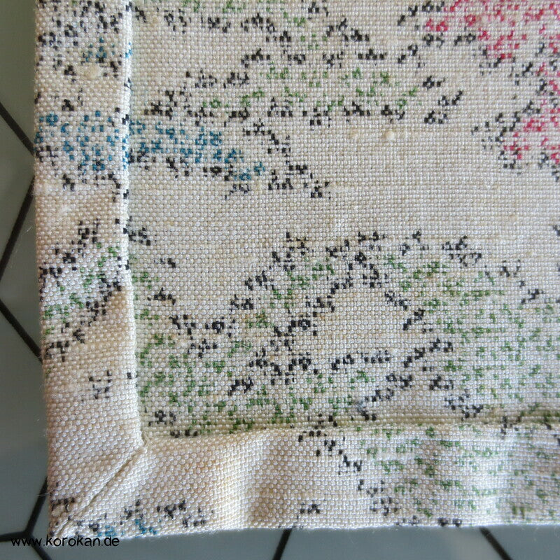 heller Blumen Kasuri Tsumugi Hitoe Kimono