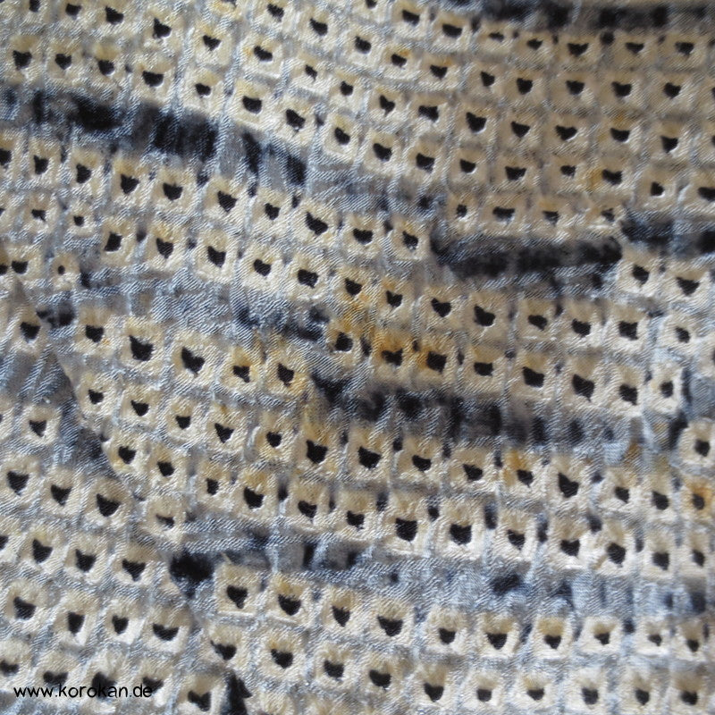 Full Shibori Wellen Seidendamast Komon Kimono