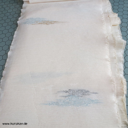Nebelmuster in Lurex und Urushi Seiden Kimono Borkenkrepp