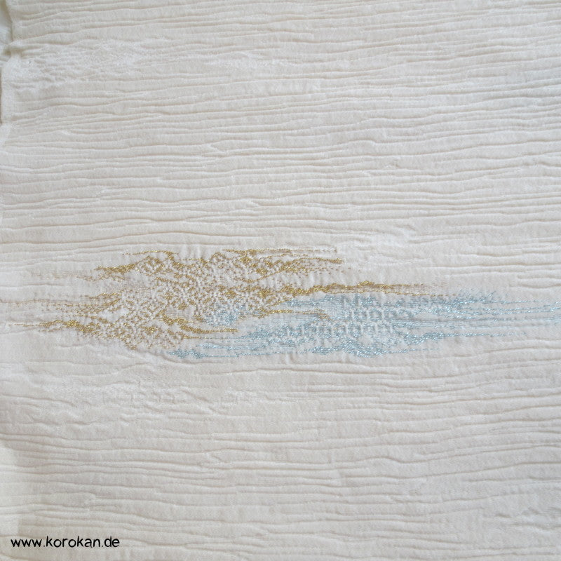 Nebelmuster in Lurex und Urushi Seiden Kimono Borkenkrepp
