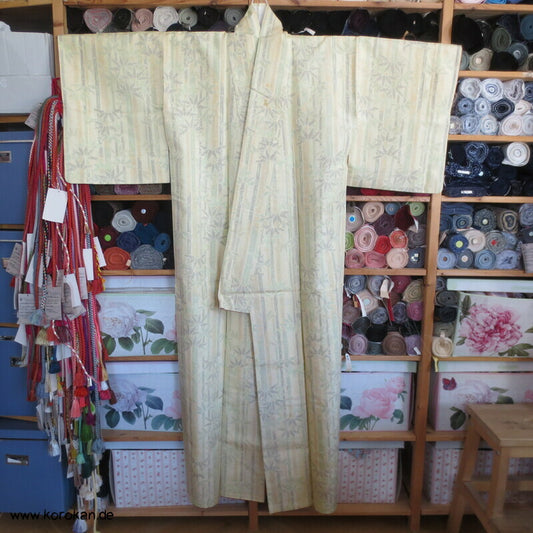 Japan Bambus Kasuri Tsumugi Seiden Kimono