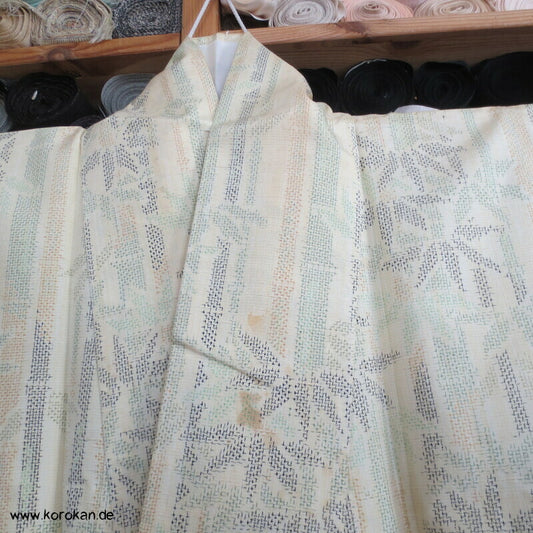 Japan Bambus Kasuri Tsumugi Seiden Kimono
