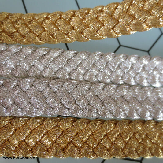 gold - silber, breit Obijime, Seide / Lurex