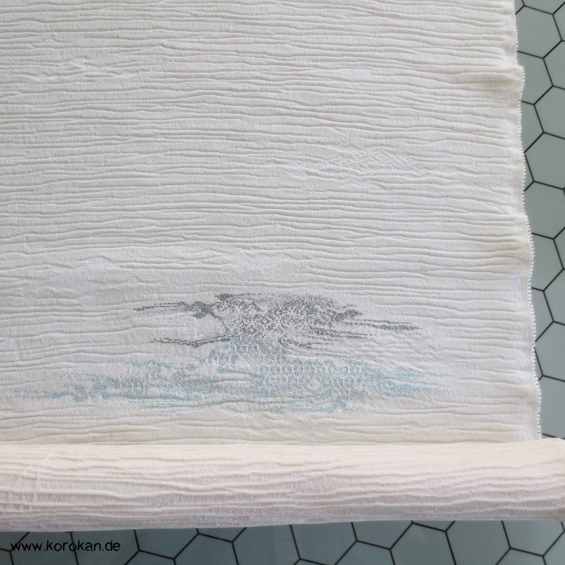 Nebelmuster in Lurex und Urushi Seiden Kimono Borkenkrepp