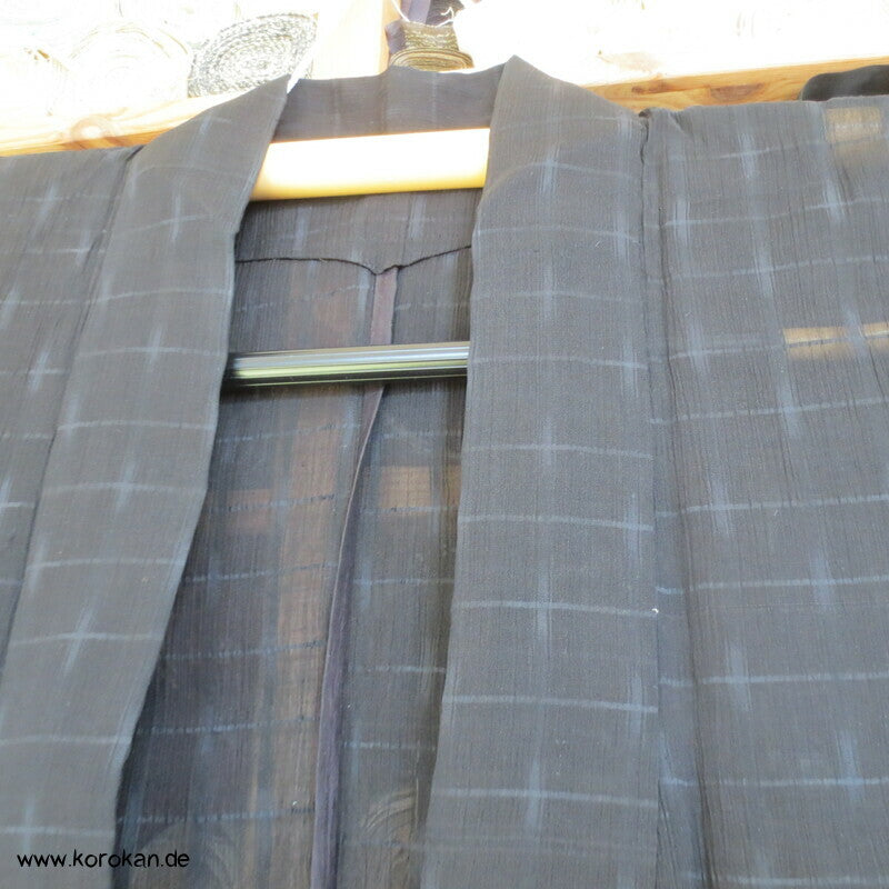 zart karierter Seiden Crepe Chiffon Hitoe Kimono