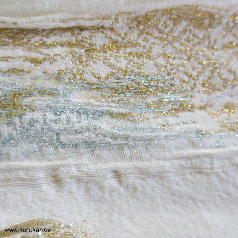 Nebelmuster in Lurex und Urushi Seiden Kimono Borkenkrepp