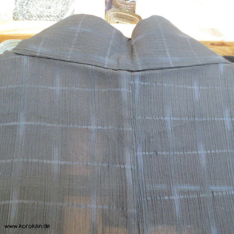 zart karierter Seiden Crepe Chiffon Hitoe Kimono