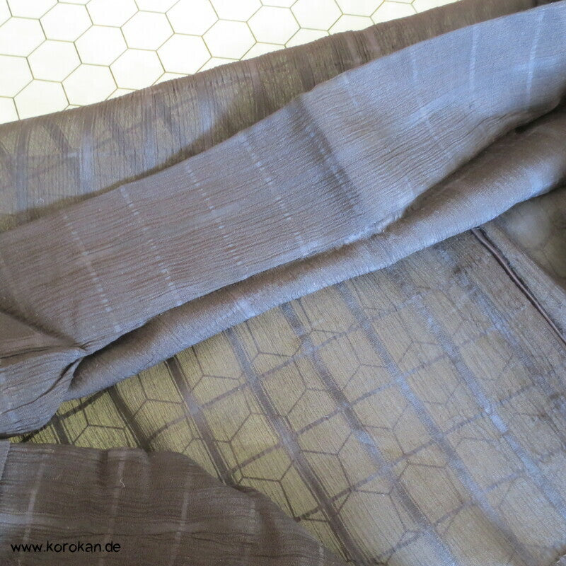 zart karierter Seiden Crepe Chiffon Hitoe Kimono