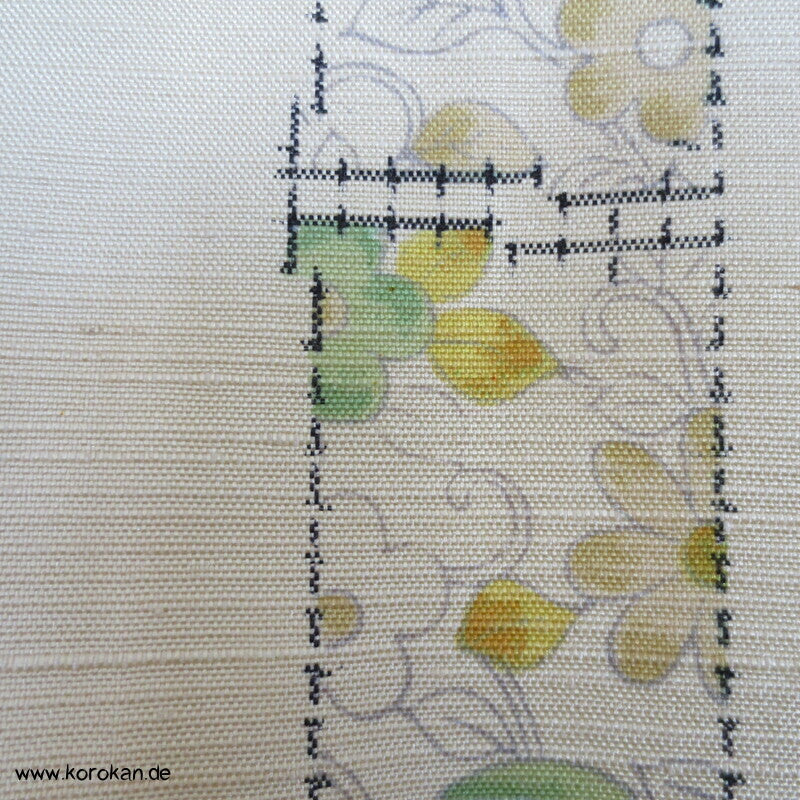 Bambus Kasuri und Druck Tsumugi Kimono