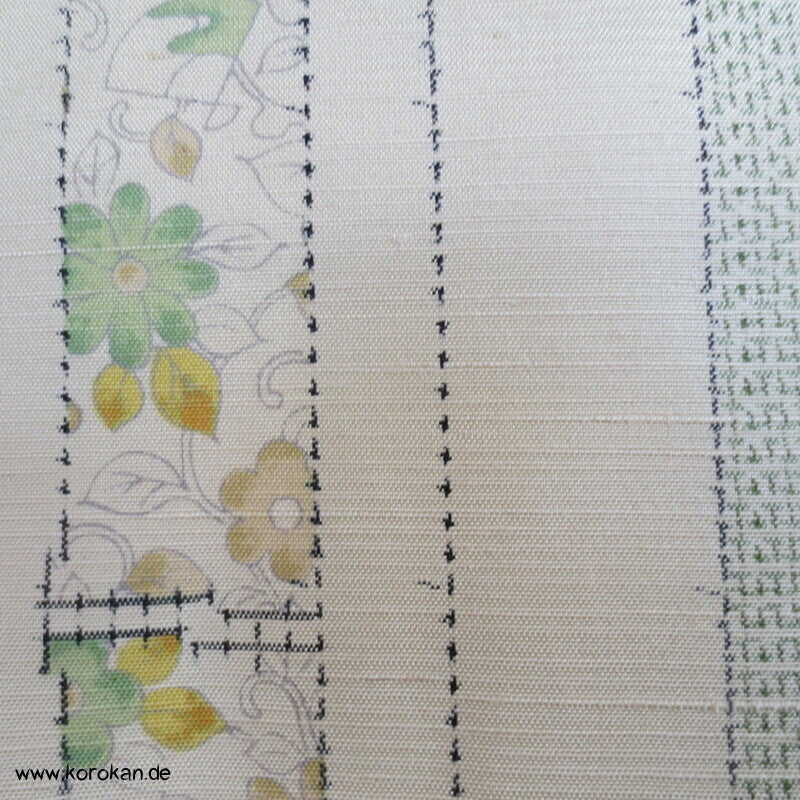 Bambus Kasuri und Druck Tsumugi Kimono