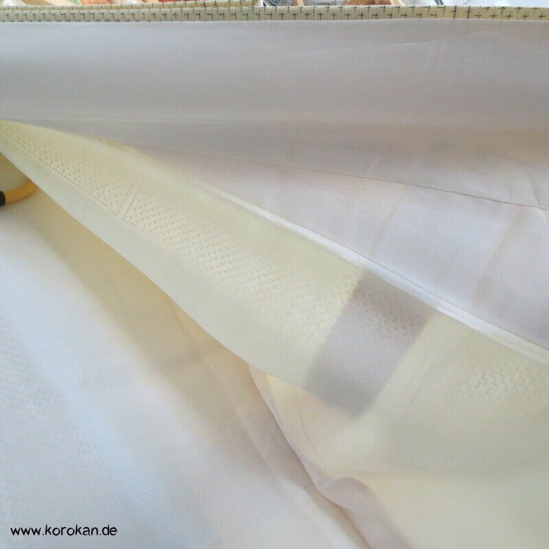Bambus Kasuri und Druck Tsumugi Kimono