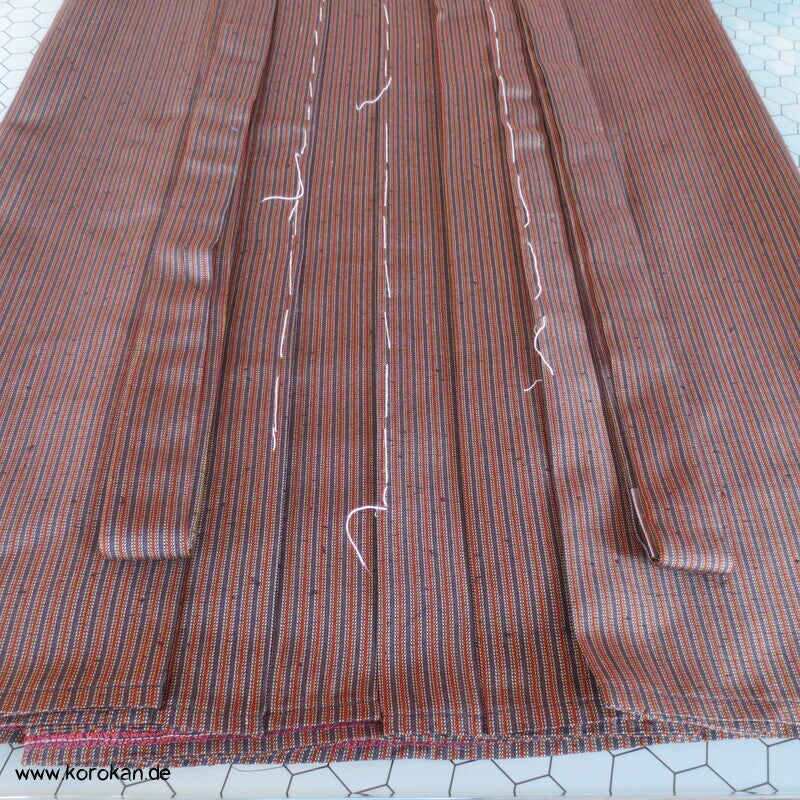 gestreifte Tsumugi Seiden Hakama  - Umanori Hosentyp - neu