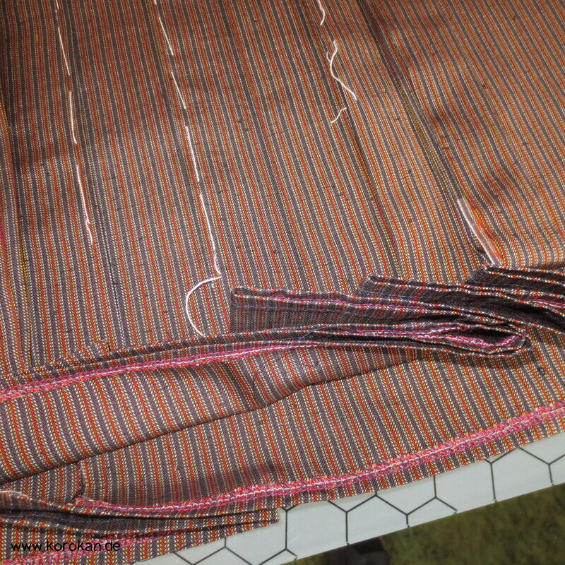 gestreifte Tsumugi Seiden Hakama  - Umanori Hosentyp - neu