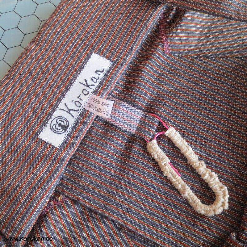 gestreifte Tsumugi Seiden Hakama  - Umanori Hosentyp - neu