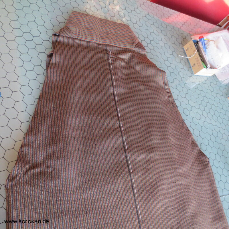gestreifte Tsumugi Seiden Hakama  - Umanori Hosentyp - neu