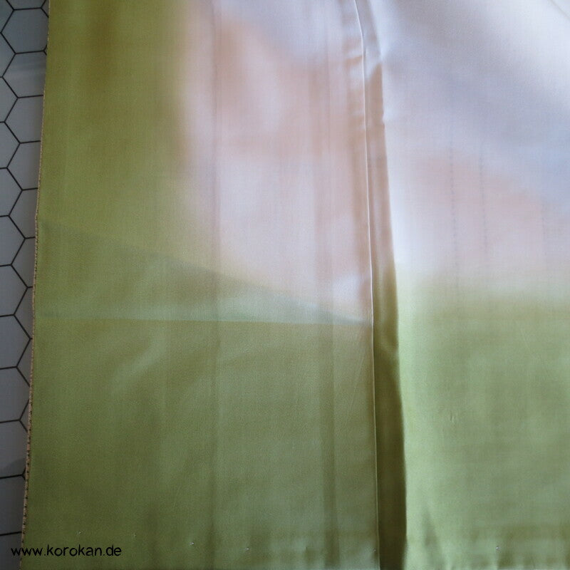 Bambus Kasuri und Druck Tsumugi Kimono