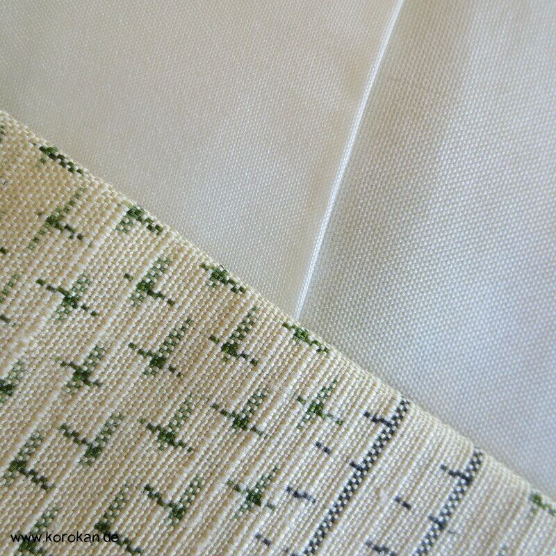 Bambus Kasuri und Druck Tsumugi Kimono