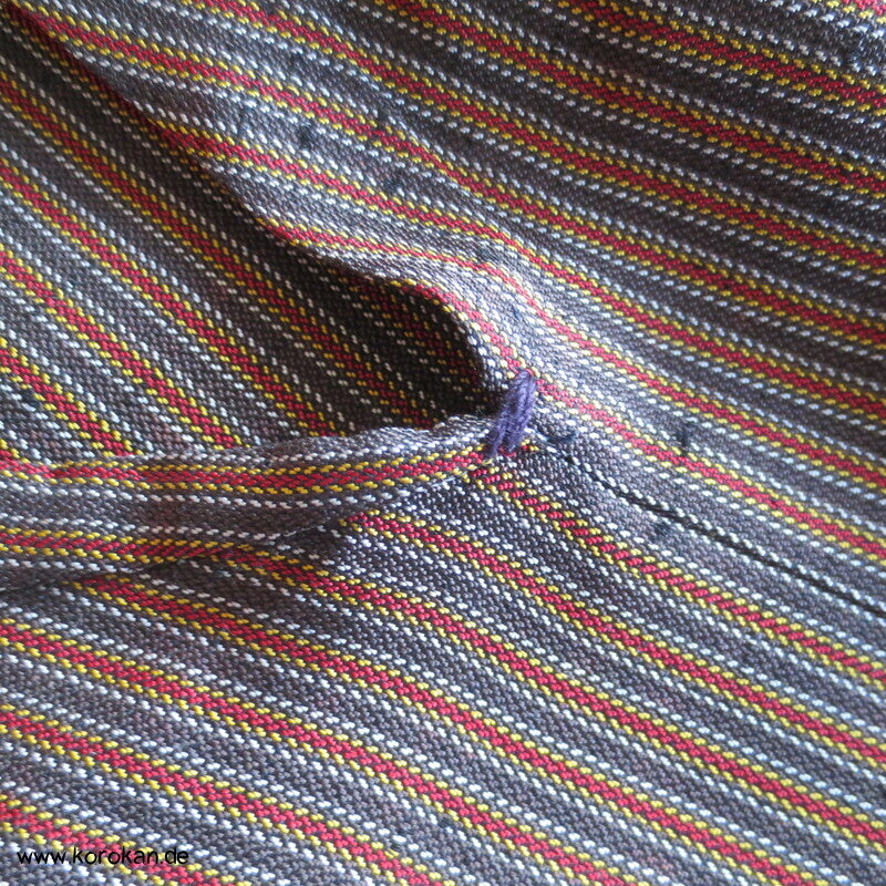 gestreifte Tsumugi Seiden Hakama  - Umanori Hosentyp - neu