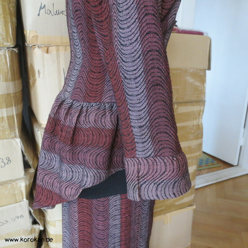 Schößchenjacke aus aufgetrenntem Kimono Wollmaterial, Gr. M, Unikat