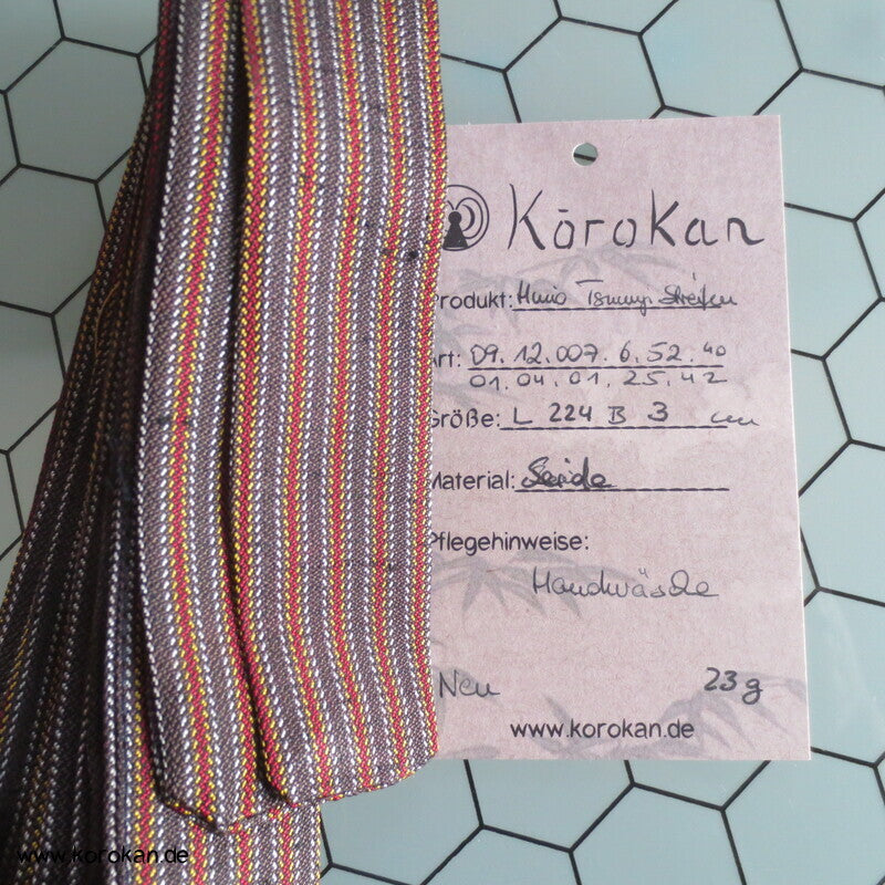 gestreifter Seiden Tsumugi Himo Band