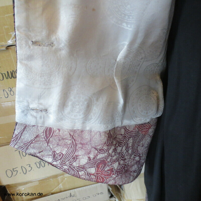 Schößchenjacke aus aufgetrenntem Kimono Wollmaterial, Gr. M, Unikat
