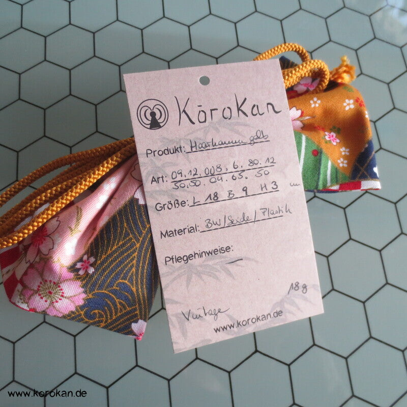 japanischer Haarschmuck Kamm - bunte Bänder