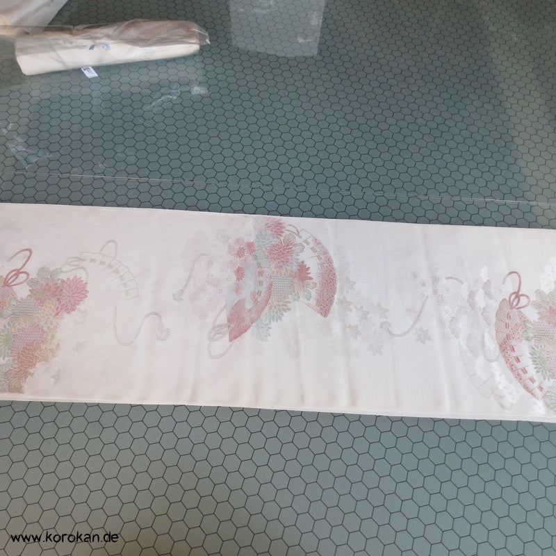 Fächer Seidenjacqard, Lurex - und Urushi, pastellfarben