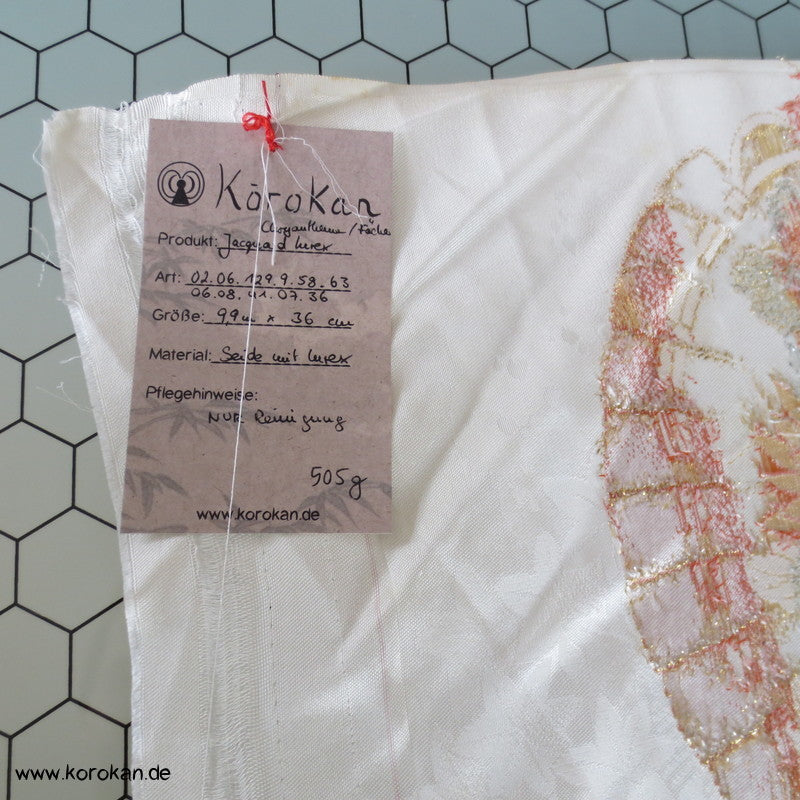 Fächer Seidenjacqard, Lurex - und Urushi, pastellfarben