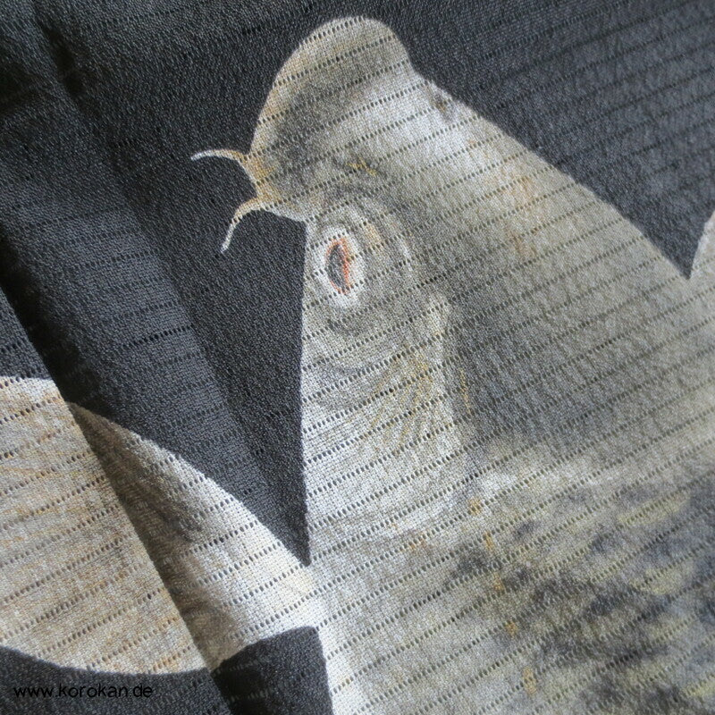 springender Koi antiker Tomesode Kimono aus Rho Seide