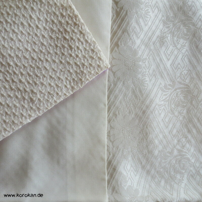 Furisode Kimono Full Shibori Seidendamast Stoffrollenmuster