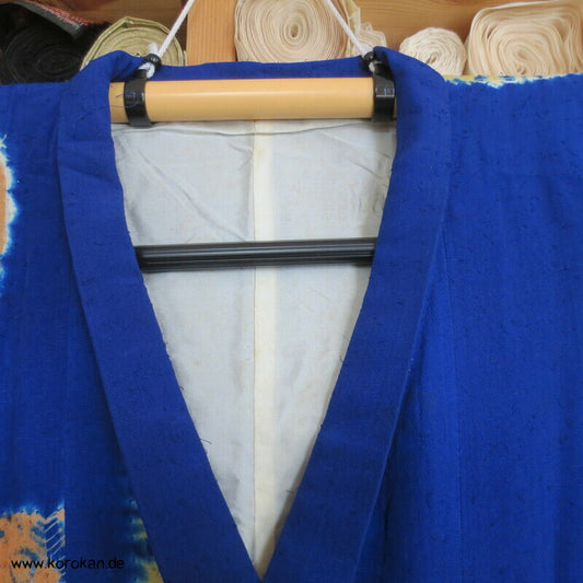 große Batik Quadrate Tsumugi Seiden Michiyuki Kimono Ausgehmantel