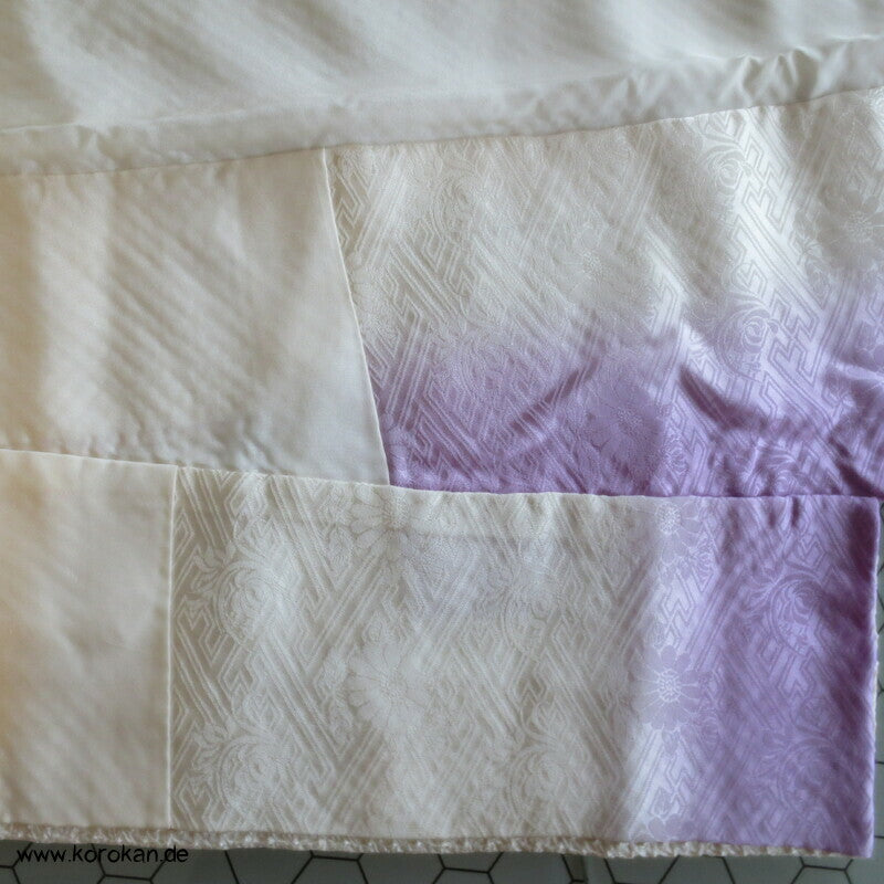 Furisode Kimono Full Shibori Seidendamast Stoffrollenmuster