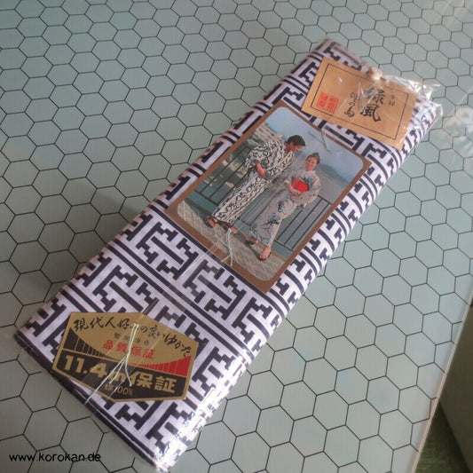 Tanmono Yukata Kimono Baumwoll Männerstoff, geometrisch, neu