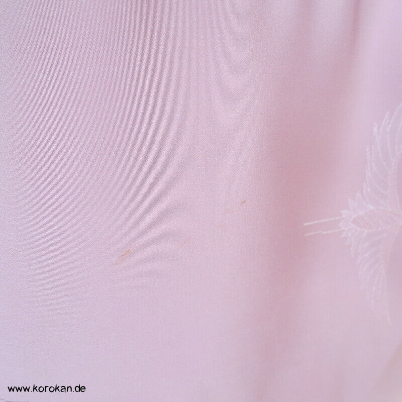 Upcycling Seidenshirt aus Kimonostoffresten, rosa Kranichdamast und Millefleur Crepe