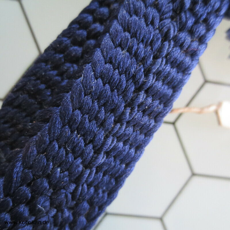 blaue Seide, flaches Band, dicke Troddel Männer Haori Himo
