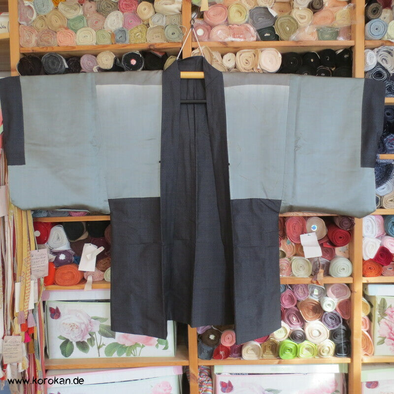 handgemalte chinesische Tierkreiszeichen Seiden Futter Haori Tsumugi Seide Kimono Jacke