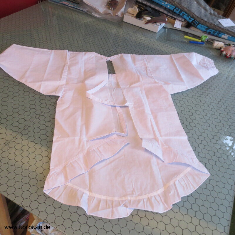 Kappougi Kimono Schürze mit Ärmeln, weiß, neu