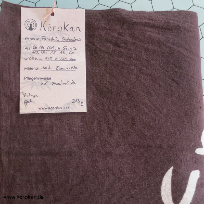 sehr großes Furoshiki, drei Spatzen im Kreis, Kanji