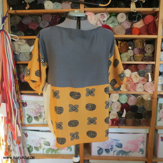 Upcycling Seidenshirt aus antiken Kimonostoffresten