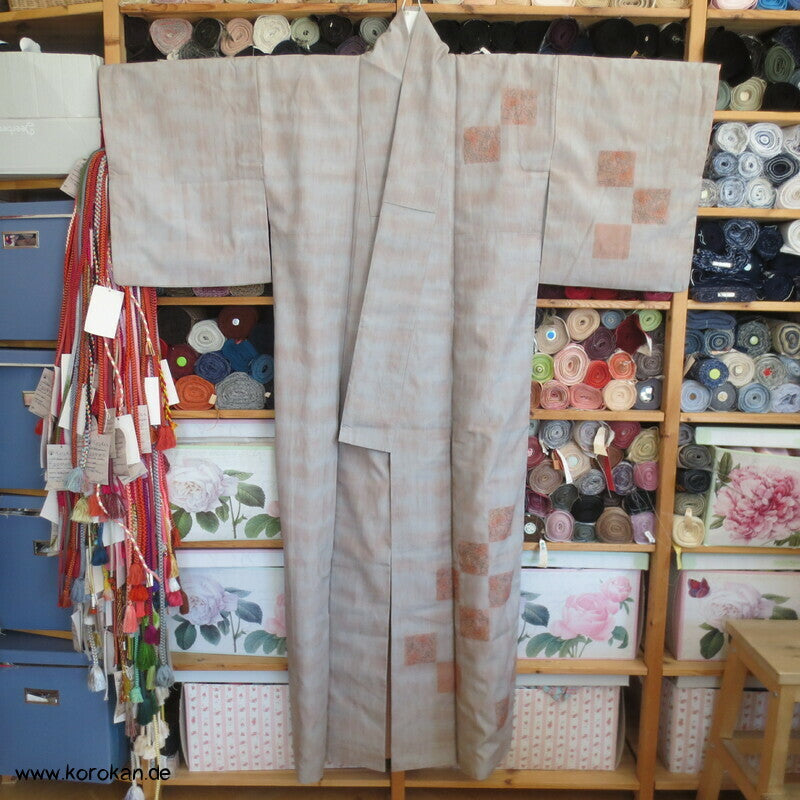 Bokashi und Sashiko Stickerei Tsumugi Tsukesage Kimono