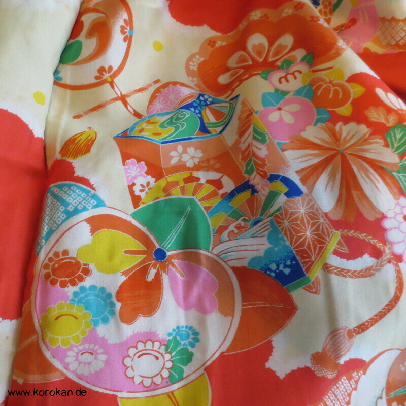 feine leichte 1950'er Haori Kimono Jacke, Kamelien