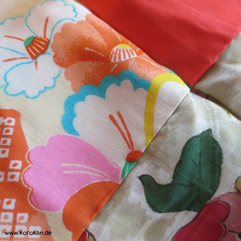 feine leichte 1950'er Haori Kimono Jacke, Kamelien